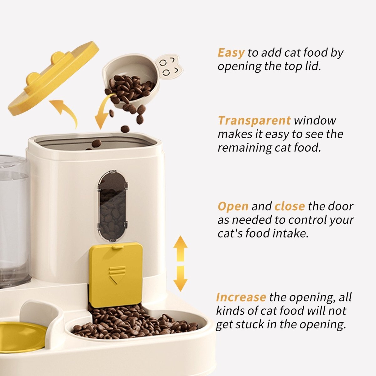 Fully Automatic 2in1 Cat Food Dispenser - Integrated Water And Food Feeding System - Cute Water Dispenser - MMD NEXA