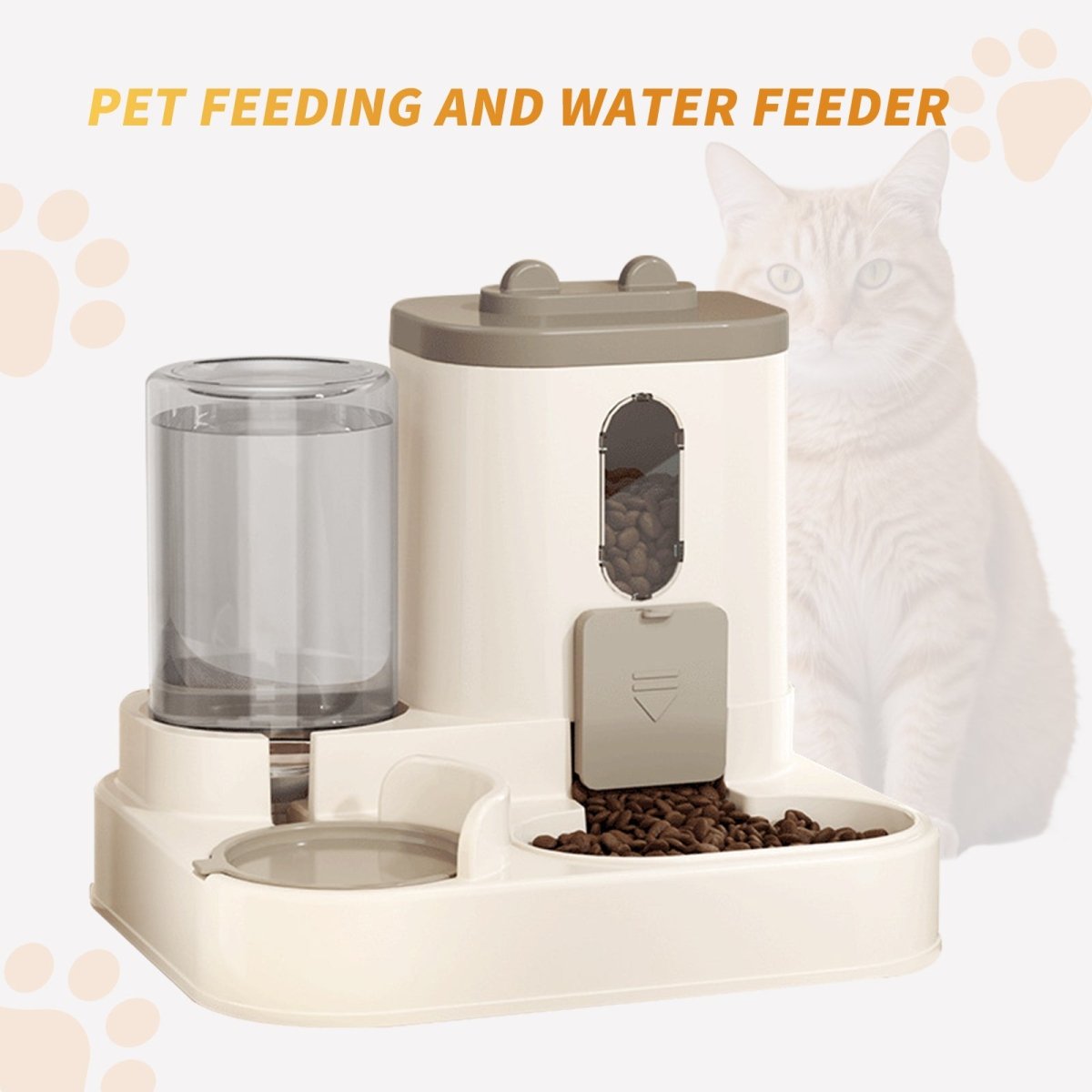 Fully Automatic 2in1 Cat Food Dispenser - Integrated Water And Food Feeding System - Cute Water Dispenser - MMD NEXA