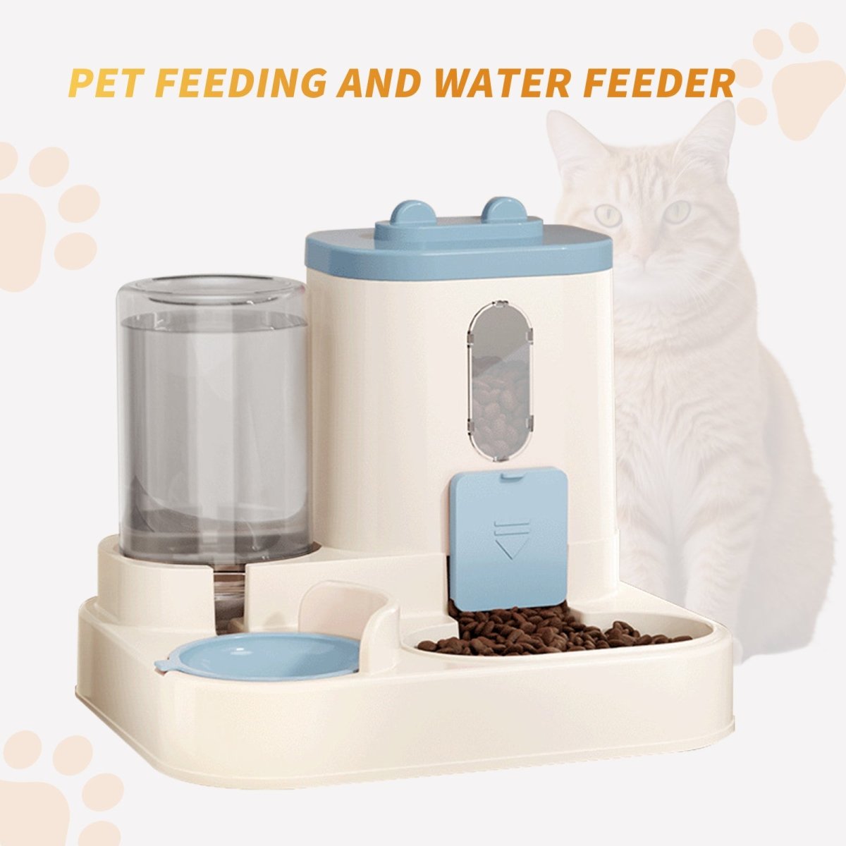 Fully Automatic 2in1 Cat Food Dispenser - Integrated Water And Food Feeding System - Cute Water Dispenser - MMD NEXA