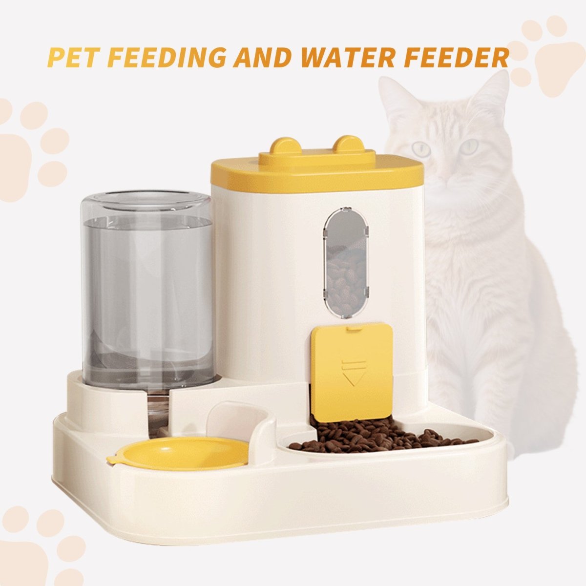 Fully Automatic 2in1 Cat Food Dispenser - Integrated Water And Food Feeding System - Cute Water Dispenser - MMD NEXA