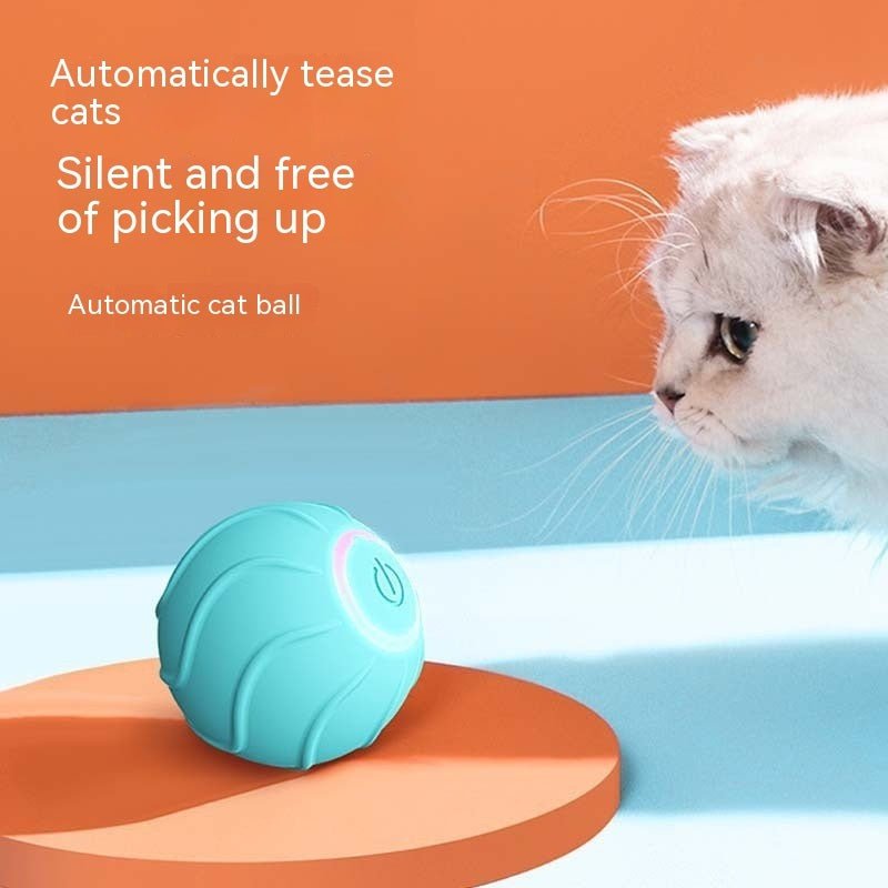 🐱 Jucărie inteligentă pentru pisici – minge automată care sare & se rostogolește (USB) - MMD NEXA