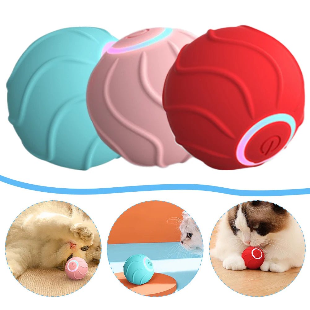 🐱 Jucărie inteligentă pentru pisici – minge automată care sare & se rostogolește (USB) - MMD NEXA