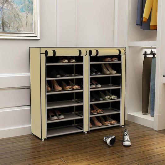 Pantofar Mobil cu Rafturi – Culoare Bej | Organizare Modernă pentru Hol - MMD NEXA