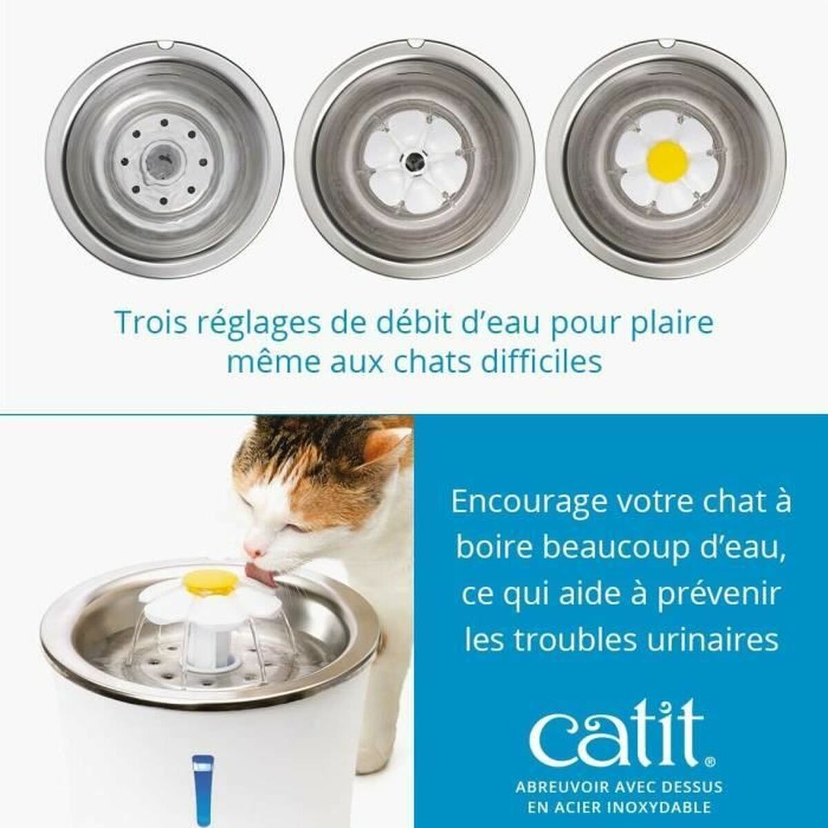 Pet Water Fountain Catit White Plastic/Stainless steel - MMD NEXA