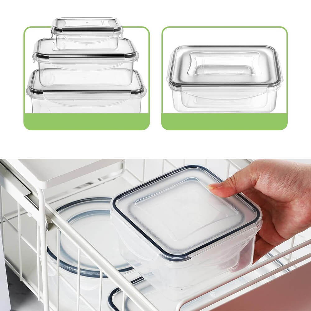 Set 24 piese recipiente plastic pentru păstrarea alimentelor - MMD NEXA